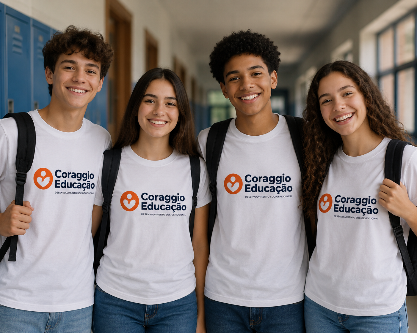 Jovens em atividade de desenvolvimento socioemocional